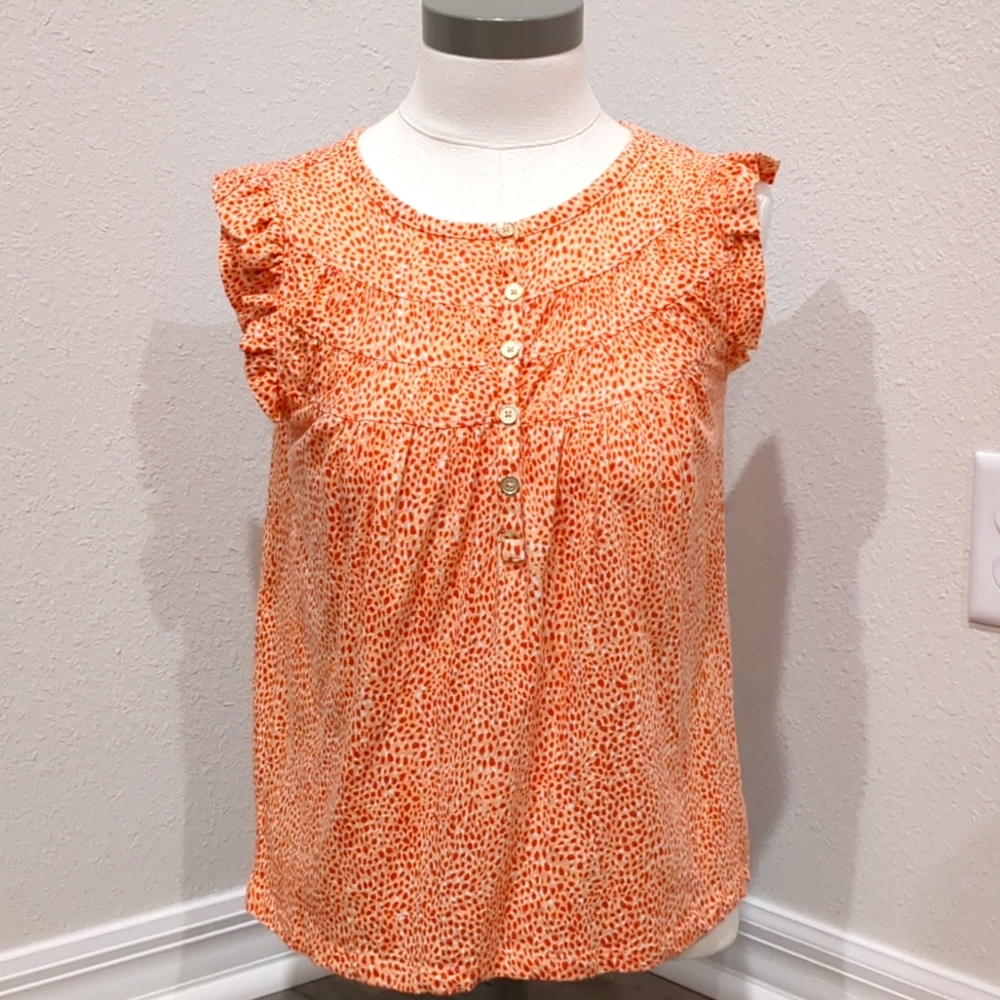 NWT Loft Flutter Sleeve Top Cheetah Print